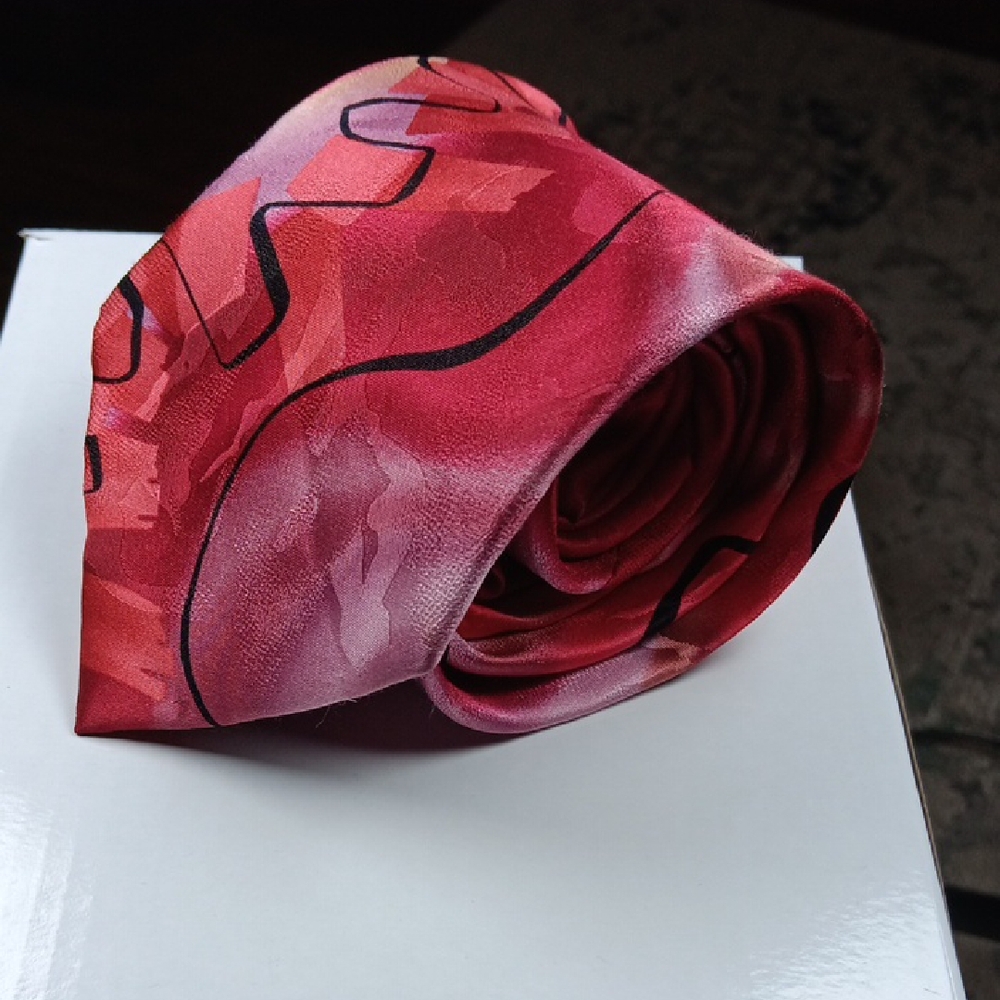 Jerry Garcia Stylish Red Silk Tie